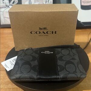 Coach Black Signature Wristlet